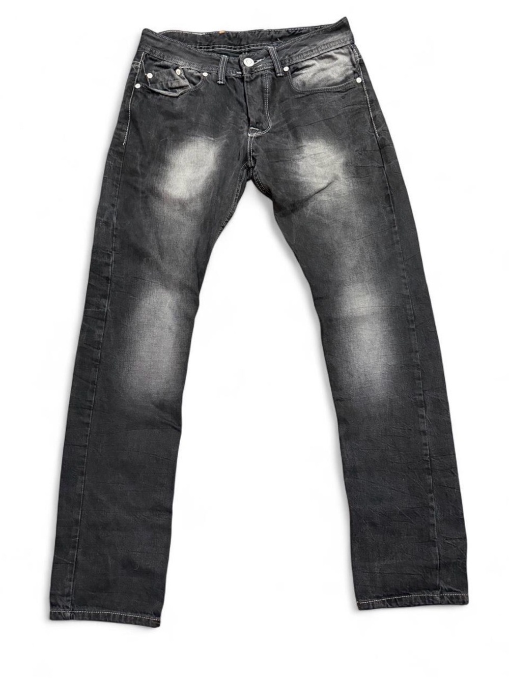 Kuro Sawa Takeshi Jeans Black Faded Straight Leg Denim